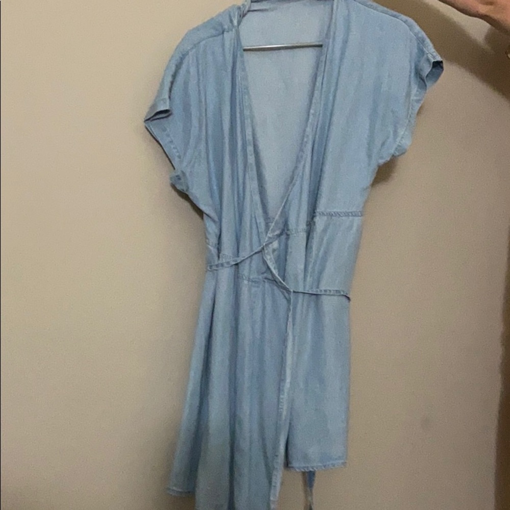 Denim wrap dress